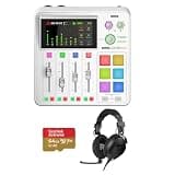 RODECaster Duo Integrated Audio Production Studio Bundled with 64GB Micro-SD Card + RODE NTH-100M Professional Over-Ear Headset (White)