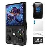 R36MAX Retro Game Console, 4.0 inch Retro Gaming Console with 128GB Memory, Video Game Consoles with 4000mAh Battery and 30+ Emulators, Charcoal Black
