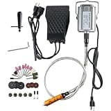 780W Strong Power Flex Shaft Hanging Grinder, 25000 RPM Electric Multi-function Metalworking Tools, 1/4"HP Rotary Tool Repair Kit, Foot Pedal Control Metal Flexible Shaft (780W)
