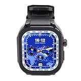 Omquot Bluetooth Smartwatch with Large HD Display Waterproof for Outdoor Sports Activities, 2.06 Inch AMOLED Display, Durable and Reliable (Black)