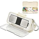 Aptbyte 2-in-1 Heart Rate Monitor Case & Pill Box for KardiaMobile 1-Lead EKG Monitor, Hard Carrying Holder for Travel, Clear Lid, Silicone Insert, Carabiner, White (Box Only)