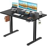 Marsail Electric Standing Desk Adjustable Height, 63 inch Large Standing Desk with Deeper Tabletop & 4 Memory Presets, One Piece Standing Desk for Home Office & Computer Workstation, Black,2 Packages