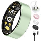 Smart Ring for Women Men, Health Tracker with Heart Rate/Blood Oxygen/Blood Pressure/Sleep Monitoring/Step Counting, IP68 Waterproof Fitness Ring, No App Fees for iPhone & Android (Green, 8#)