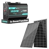 HQST 200W Bifacial Solar Panel with 1000W Pure Sine Wave Inverter