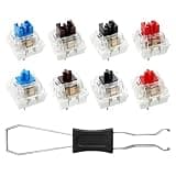 DLBEEM 80Pcs Mechanical Keyboard Switches, 3-Pin Keyboard Clicker with Switch Puller, Dustproof and Non-Dustproof Cicker Replacement for 3D Prints, Typing