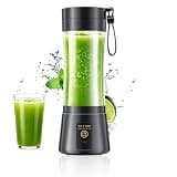 Cordless Portable Blender for Smoothies - Rechargeable & Cordless Personal Blender with 380ML Juice Cup, Powerful 6 Blades Conveniently Making Smoothies & Drinks