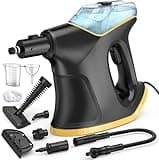 Handheld Steamers for Cleaning, 1300W High Pressure Steam Cleaner for Home and Car, 10s Fast Heat-up, Multi-Purpose Steamer with 9pcs Accessories for Grout, Tile, Couch, Kitchen(Black)