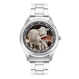 FodPand Analog Men Stainless Steel Band Watch Big Face Silver Wristwatch