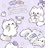 Carechoi Cute Cartoon for iPad 11th Generation Case Kids Girls, Pu Leather with Wrist Band (Purple Cats)