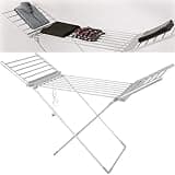 Electric Heated Clothes Airer with Wings Collapsible Clothes Drying Rack with 20 Heated Bars Lightweight and EnergyEfficient Clothes Dryer Large Size 147x54x94 Fast Drying Rack for Clothes