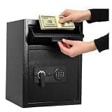 Heavy Duty Business Safe Digital Keypad and Slot Office Chest Drop Slot Depository Safe Box for Cash Slips Expense Business Office Home