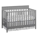 Pemberly Row Wood 4-in-1 Convertible Crib, Dove Gray Finish, Solid Wood Construction, Greenguard Gold Certified, 39.5" H x 29.63" W x 54.75" D, Baby to Toddler to Full-Size Bed Transformation