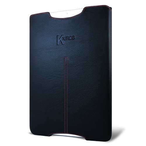 iPad Mini Case - Kouros Shield - Genuine Italian Leather Case - Sleeve (Black)