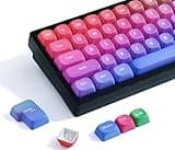 Womier Rainbow PBT Keycaps, Gradient Custom Cute Keycaps for Mechanical Keyboard Dye-Sublimated, MOA Profile Keycap Set for 60 65 75 100 Percent Keyboards, Purple