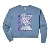 Womens Purple Squad Alzheimer Awareness Ribbon Support Team Comfort Colors Crop Sweatshirt