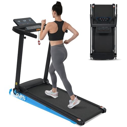 A Treadmill with Foldable Slope Adjustment Function, 3.0 Horsepower, Silent top Speed of 10 Miles per Hour, Weight Capacity of 300 pounds, Equipped with Heart Rate Sensor