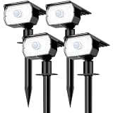 nipify Solar Lights Outdoor Waterproof, Motion Sensor Spot Lights- 4 Pack/56 LED/3 Modes Solar Powered Spotlights 2-in-1 Auto On/Off Landscape Lighting for Outside Yard Wall Garden, Cool White