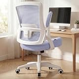 NEO CHAIR Office Desk Gaming Chair Computer High Back Mesh Seat with Rolling Wheels Ergonomic Adjustable Comfy Flip-up Armrests Lumbar Support Height for Home (Purple)