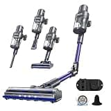 HENMAL Cordless Vacuum Cleaner JQ02,450W 45KPA Full-Size Stick Cleaner with 800ML Dual-Layer Cyclone Dust Cup,HEPAFiltration,Lightweight&Low Noise for HardFloor,Pet,Carpets,Purple