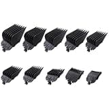 HOTIOGA 10-Pack Clipper Guards Set for Wa-hl, Hair Clipper Guides Cutting Combs 1/16" to 1" Fit for MC2/MC3/Multi-Purpose 79607 - Black