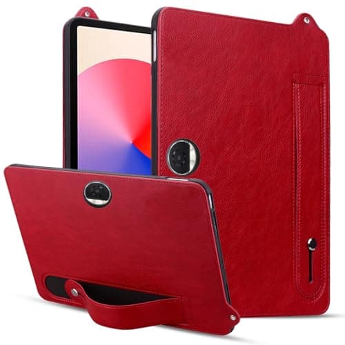 Anti-Yellowing Tablet Cover Compatible with Honor MagicPad 2 12.3 inch 2024 Shockproof Stand Hand Strap Tablet Case Leather TPU Tablet Case Stylus Pen Holder Tablet Cover(Rosso)