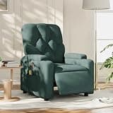 GHVBNMF Electric Massage Recliner Chair, Dark Green Fabric Power Recliner with 2 Cup Holders and USB Plug, Adjustable Armrests and 2-Position Reclining for Living Room and Home Theater