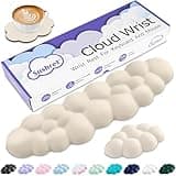 Sushret Cloud Wrist Rest Keyboard, Cloud Keyboard Wrist Pad Set with PU Leather Memory Foam, Cute Arm Rest for Palm Support, PC/Gaming Desk Accessories/Office Setup/Computer Hand Cushion - Beige