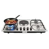5 Burner Stainless Steel Gas Hob, NG/LNG Convertible Gas Stove Top Hob