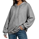 Beessbest Hoodies for Women Long Sleeve Oversized Pullover Gray