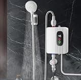 3500W Electric Water Heater for Bathroom Wall Mount with LCD Display Low Pressure Activation and Smart Temperature Control