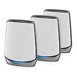 NETGEAR Orbi Whole Home Tri-Band WiFi 6 Mesh Network System (RBK853) – Router with 2 Satellite Extenders, Security Features, Coverage Up to 7,500 Square Feet, 100 Devices, AX6000 (Up to 6Gbps)