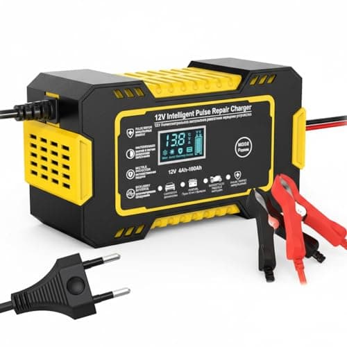 12V Smart Battery Charger for KIA Spectra 2007 2008 2009 2010 2011 2012 2013 2014 2015 2016, Car & Motorcycle Battery Charger, LCD Display, Auto Stop, Seasonal Charge, Multi-Protection