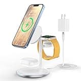 XooFly 3 in 1 Wireless Charging Station for Apple Devices, Fast Wireless Mag-Safe Charger Stand with 20W Adapter for iPhone 17 16 15 14 13 12 Pro Max/Air/Plus/Pro,iWatch,AirPods-Gift for Wife&Husband