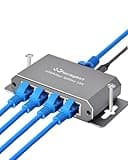 WinRaybot 4 Port Gigabit Ethernet Splitter 1 to 4 - Powered Network Switch with Wall Mount Ears for Home, Office, PS5, Router, Smart TV - Plug and Play 1000Mbps Ethernet Hub