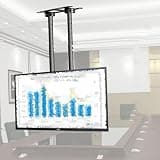 UIYTJRT Ceiling TV Mount Bracket - Adjustable Ceiling TV Mount Bracket, Fits 55-100 Inch LED Flat Panel Display, 3°/-20° Angle Adjustment, Max 900x400mm, Double Pole Hanging TV Bracket,