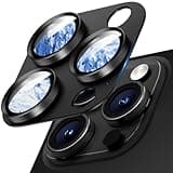Wumigoo Camera Lens Protector for iPhone 16 Pro Max/16 Pro/iPhone 15 Pro Max/15 Pro/iPhone 14 Pro Max/14 Pro, Aluminum Alloy Tempered Glass Camera Cover, Nano Adhesive, Case Friendly- Black Titanium