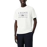 Lacoste Men's Classic Fit Cotton Print T-Shirt, White, X-Large
