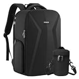 MOSISO Camera Backpack, DSLR/SLR/Mirrorless Photography Camera Bag, Waterproof Hardshell Case with Lens Pouch&Tripod Holder&15.6 inch Laptop Compartment Compatible with Canon/Nikon/Sony, Black