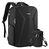 MOSISO Camera Backpack, DSLR/SLR/Mirrorless Photography Camera Bag, Waterproof Hardshell Case with Lens Pouch&Tripod Holder&15.6 inch Laptop Compartment Compatible with Canon/Nikon/Sony, Black
