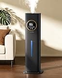 LACIDOLL Humidifiers for Bedroom 500 sq ft, 2.1Gal/8L Humidifier large room with Night Light & Essential Oil Diffuser, Top Fill Large Room Humidifiers for Home Baby Nursery Office Plants, Black
