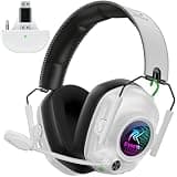 Wireless Gaming Headset with Noise Canceling Mic for Xbox Series X|S, Xbox One, PC, PS5, PS4, Mac, Switch, 2.4 GHz Wireless & Bluetooth 5.4 Gaming Headphones, 50Hr Battery, 50mm Drivers(White)