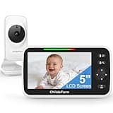 Baby Monitor with Camera and Audio - 5 inch Screen Portable Baby Camera Monitor No WiFi with Temperature Sensor and 1000ft Long Range, Night Vision, VOX, 2-Way Talk, 8 Lullabies, for New Parents
