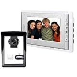 AMOCAM Wired Video Intercom Doorbell System 7 Inches LCD Monitor Video Door Phone Kits Support Monitoring,Unlock,Dual-Way Door Intercom for Villa Apartment Home Security Systems Indoor Outdoor