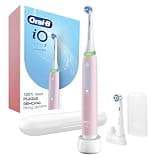 Oral-B Rechargeable Electric Toothbrush, iO3 Limited Deep Clean, 3 Cleaning Modes, Visual Pressure Sensor to Protect Gums, 2 Brush Heads, Travel Case, Azalea Pink