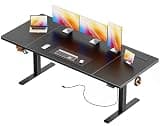 Huuger 71 X 30 Inch Electric Standing Desk with Power Outlets and USB-C Port, Height Adjustable Desk, Sit Stand Desk for Home Office, Computer & Gaming Desk with 4 Presets, Stable Steel Frame, Black