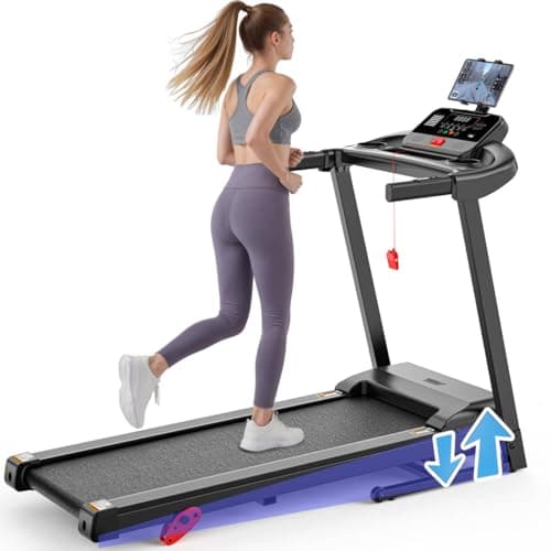3.5HP 330lb Capacity Treadmill with Incline,64+3+4 Program, 3 Adjustable Incline, Folding Treadmill for Home Running & Jogging, APP Control,7.5MPH Speed, HiFi Bluetooth Speakers
