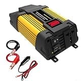 6000W Power Inverter 12V to 110/220V AC Converter with LED Display, DC Voltage Transformer for Car RV Truck Boat, 3 Outlets USB Ports, Overload Protection, Yellow Black, 8.1 x 4.6 x 2.3 Inches(220V)