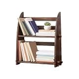 WANGHAI2024M Bookcases Floor-Standing Retro Simple Wooden Bookshelf Home Two Layers Shelf Organizer