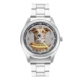 FodPand Mens Stainless Steel 3-Hand Analog Watch Easy Reader 40mm Dial