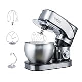 Newiceaid Stainless Steel Stand Mixer, 6-Speed Tilt-Head Mixer with 700W Powerful Motor, 7.4QT Large Capacity Bowl, Electric Kitchen Mixer with Dough Hook, Beater, Whisk for Baking & Dough Making